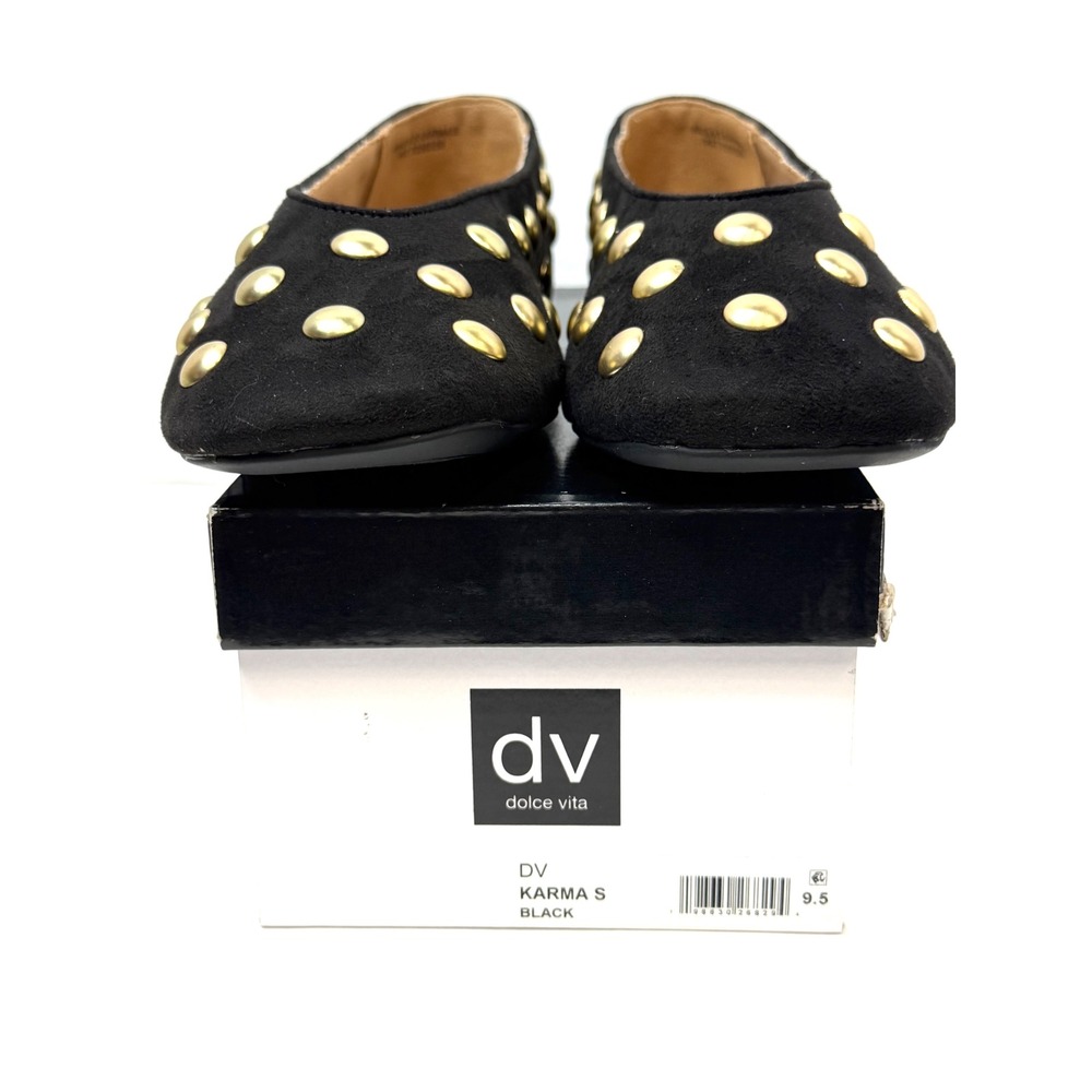 DV Dolce Vita Women's Karma Studded Slip-On Flats Black Size 9.5 NWT/BOX
